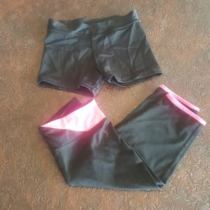 Girls gymnastic dance shorts and capris leggings